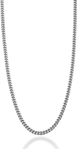 Miabella Collar de cadena de eslabones cubanos de plata de ley 925 pesada italiana de 0.138 in, 0.197 in, 0.276 in para hombre, fabricado en Italia