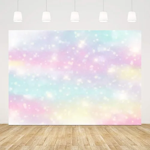 Fondo de fotografía de arcoíris con purpurina para recién nacidos, 7 x 5 pies, colorido telón de fondo de 1er cumpleaños, decoraciones de fiesta de