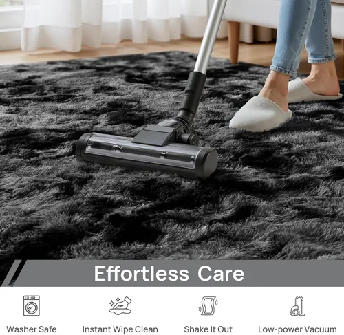 Miniatura 5 de Deerhoo Alfombras Grandes de Área Shag 6 x 9 pies, Alfombras de Felpa Difusa con Tie-Dye para Sala de Estar, Alfombra Ultra Suave Esponjosa y Peluda