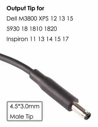 Miniatura 2 de Adaptador de punta Cable convertidor de 7,4 a 0.177 in para Dell Laptop Fuente de alimentación 30w 40w 45w 65w 90w 120w 135w D5g6m 0d5g6m M3800 XPS