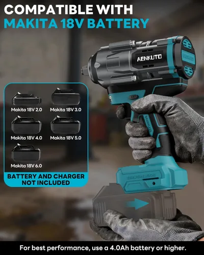 Miniatura 2 de Llave de impacto inalámbrica para batería Makita de 18 V, 1500 Nm (1106 pies-libras) pistola de impacto sin escobillas de 1/2 pulgada, luz
