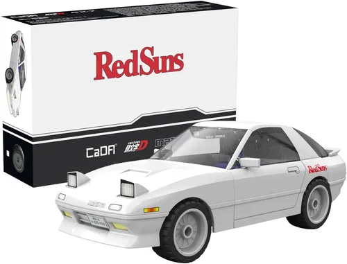 dOMOb Initial-D Mazda RX-7 FC3S - Kit de bloques de construcción de automóvil japonés blanco - Juguetes de ladrillos para niños y adultos de 8 años