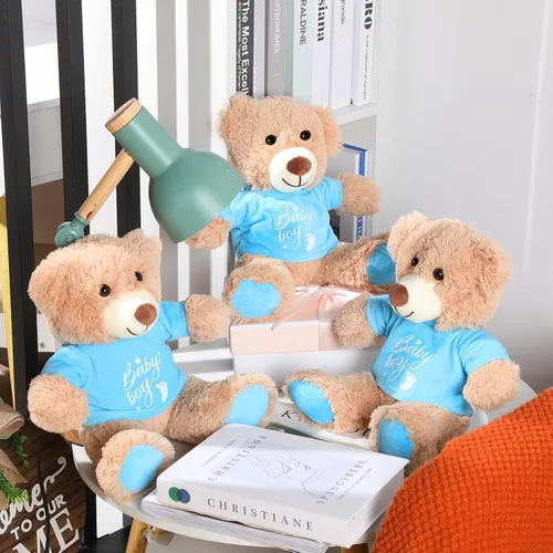 Miniatura 5 de Lenwen 5 piezas de oso de peluche para Baby Shower, decoración de animal de peluche lindo de 14 pulgadas, muñecas de oso de peluche a granel