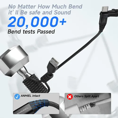 Miniatura 5 de Cable USB tipo C [4 unidades de 10 pies] USB 3A cable de carga rápida trenzado compatible con Samsung Galaxy A10e A20 A50 A51 A71, S10 S9 S8 Plus