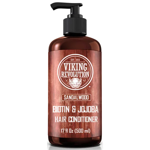 Viking Revolution - Acondicionador de sándalo con biotina y aceite de jojoba - Acondicionador para hombres, acondicionador natural para cabello