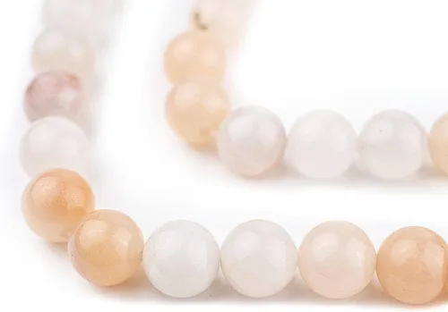 Miniatura 57 de The Bead Chest Cuentas de Jade Blanco Mate Redondas (8mm): Piedra Preciosa Orgánica Redonda Esférica de Energía con Poder de Sanación para Hacer