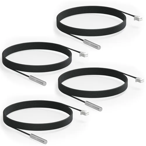 Miniatura 10 de DROK 3 piezas de sonda de sensor de temperatura de 10K, sonda de temperatura impermeable de 1 metro, sonda de temperatura de acero inoxidable 3950