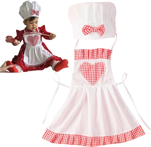 Zeroest Traje de chef para bebé, accesorios de fotografía para niños pequeños, delantal de chef divertido para sesión de fotos, sombrero de chef de