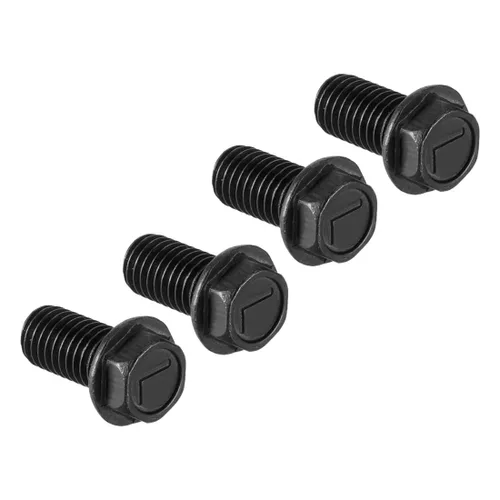 uxcell Tornillos de brida hexagonal métrica M7x16mm rosca izquierda 8.8 grado acero al carbono negro 4pcs
