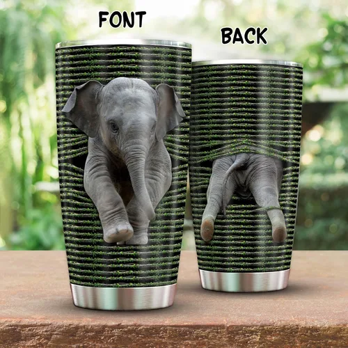 Miniatura 4 de TERAVEX Vaso de elefante 3D con tapa de 20 onzas, regalo ideal para los amantes de los elefantes