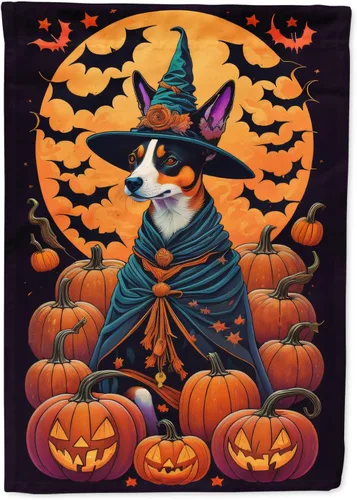 Miniatura 80 de Caroline's Treasures DAC1466GF - Bandera decorativa para jardín de Halloween de Affenpinscher Witchy para jardín, decoración para patio exterior