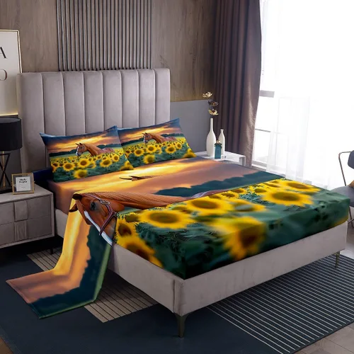 Miniatura 51 de Feelyou Juego de sábanas para niños con diseño de aguacate, ropa de cama bonita con frutas para niños y niñas, 1 sábana encimera y 1 sábana bajera