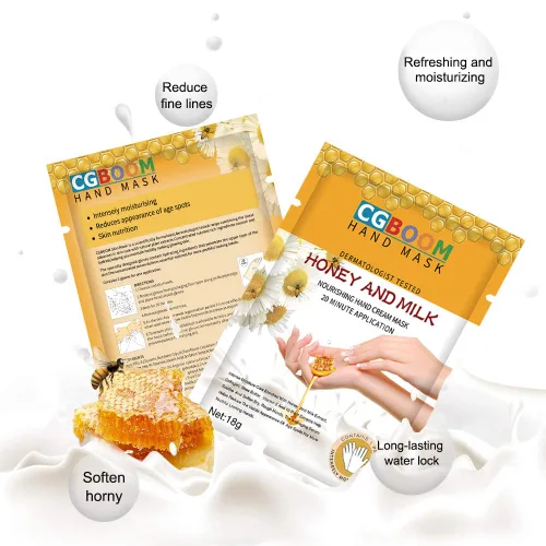 Miniatura 7 de CGBOOM 3 pares de máscaras de manos, guantes hidratantes, mascarilla renovadora para reparación de piel de manos, colágeno infundido, vitaminas +