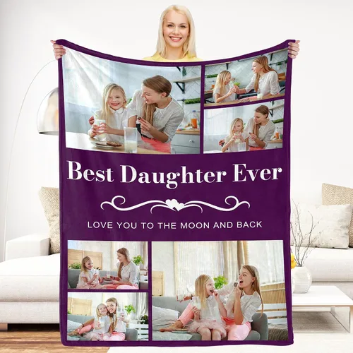 Miniatura 11 de Regalos de Beat Mom Ever, mantas personalizadas con fotos, mantas personalizadas con imagen para mamá de hija, hijo, a mi mamá, amante o esposa