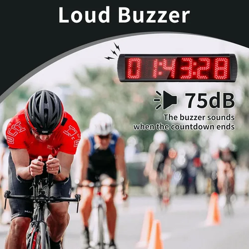 Miniatura 5 de Reloj de carreras LED portátil de 5 pulgadas de alto y 6 dígitos para eventos de carrera, cuenta regresiva/arriba, temporizador digital de carrera