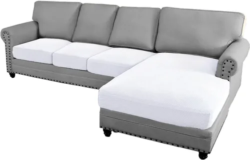 Miniatura 35 de ADPON Fundas de sofá modular, funda de cojín para sofá o sillón en forma de L, funda separada para sofá seccional izquierdo o derecho (1 diván, gris)