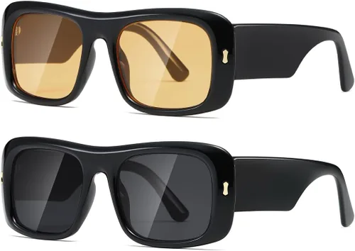 Miniatura 16 de kimorn Gafas de sol para mujeres y hombres, de moda, retro, de los años 90, vintage, Y2K, de gran tamaño, con marco cuadrado, sombras K1337