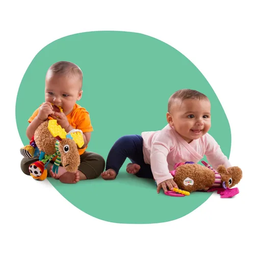 Miniatura 5 de Juguetes de Lamaze para sujetar en el asiento del coche y el cochecito - Muffin el Muérdago - Juguetes sensoriales arrugados para bebés