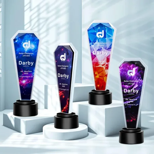 Miniatura 11 de Trofeos personalizados personalizados premio grabado Crystal Oscar Trofeo para empleados Estudiantes Empresa deportiva Reunión anual Alabanza Pastor