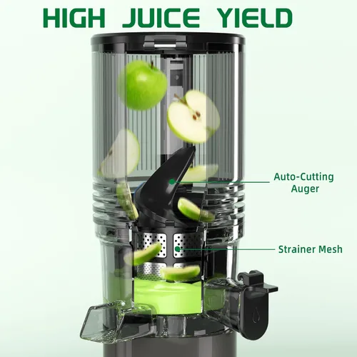 Miniatura 2 de Floisdace J8 Exprimidor de prensa en frío, máquinas exprimidoras de canal de alimentación extra ancha de 6.5 pulgadas, máquinas exprimidoras lentas
