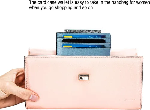 Miniatura 6 de DONWORD RFID Slim Leather Card Case Cartera Minimalista Titular de la tarjeta de crédito Clip de dinero (azul), Azul, Minimalista