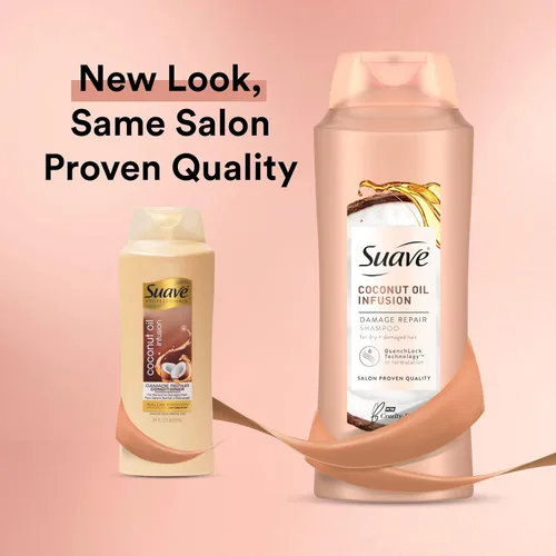 Miniatura 2 de Suave Champú reparador de daños con aceite de coco, para cabello normal, seco y dañado, con infusión de aceite de coco puro, 28 onzas, paquete de 4