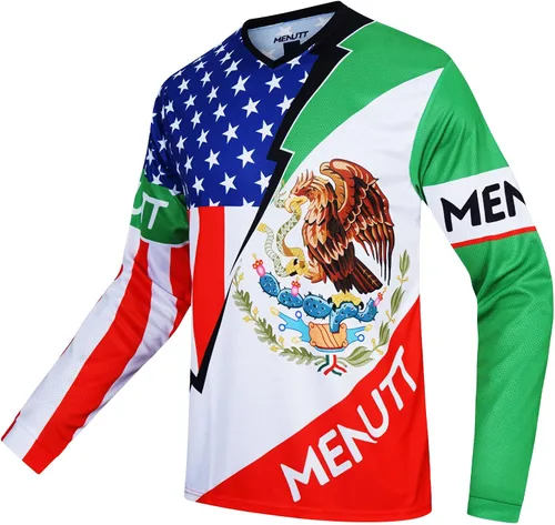 MENUTT Camiseta de ciclismo de montaña para hombre, manga larga, MTB Off-Road México, camisetas de descenso y motocross
