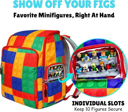 Miniatura 5 de BrickPack - Mochila de almacenamiento de ladrillos de construcción con alfombra de juego de 60 pulgadas, organizador de juguetes, canal de limpieza