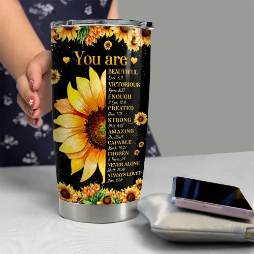 Miniatura 6 de SANDJEST Vaso inspirador de 20 onzas, regalo cristiano, regalos inspiradores para mujeres, vasos con aislamiento de acero inoxidable motivacional