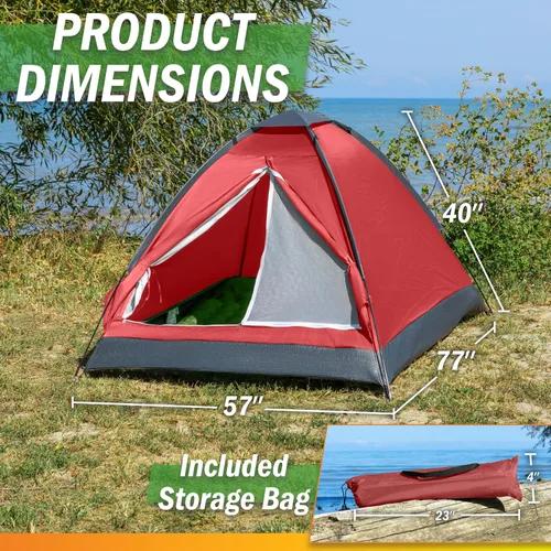 Miniatura 2 de Tienda de campaña Happy Camper para dos persona por de Wakeman Outdoors Rojo