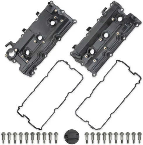 MITZONE Juego de tapas de válvula izquierda y derecha con pernos de junta compatible con Nissan Pathfinder Infiniti QX4 3.5L 2002-2004 Reemplazar
