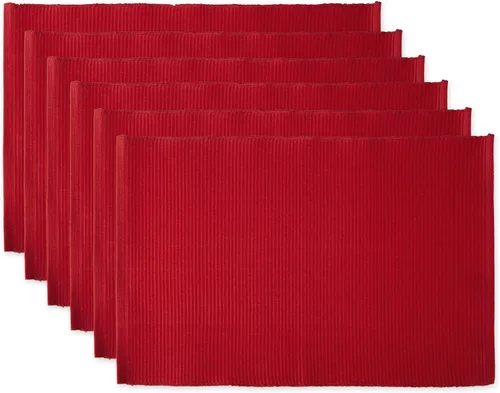 Miniatura 19 de DII - Juego de manteles individuales acanalados para uso diario 100% algodón, 13x19, gris, 6 piezas