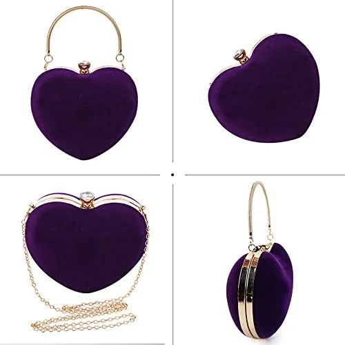 Miniatura 4 de Sun Kea Bolso de mano con forma de corazón para mujer, bolso de mano elegante, bolso de hombro