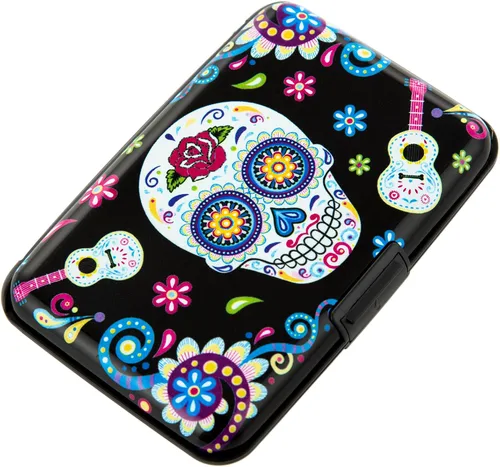 Miniatura 18 de Porta tarjetas de crédito pequeño con bloqueo RFID, cartera metálica delgada, mini, de aluminio, funda dura para mujeres y hombres