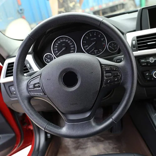 Miniatura 4 de YIWANG Adhesivo de botón de volante de fibra de carbono real para automóvil, 2 unidades, para BMW 3 4 Series F30 F33 F36 2013-2019 Accesorios