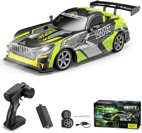 Miniatura 12 de Coche de deriva a control remoto, escala 1:16, vehículo de control remoto para deriva y carrera, 2.4 GHz 4WD de alta velocidad 20+KM/H con luces