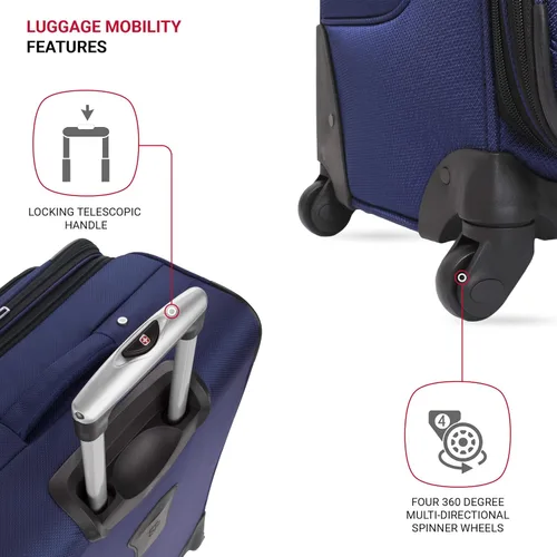 Miniatura 2 de SwissGear - Equipaje suave expandible Sion con ruedas Azul