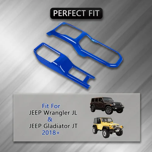Miniatura 2 de Consola Central 4WD Panel de Cambio de Marchas y Portavasos para 2018-2024+ Jeep Wrangler JL JLU Gladiator JT (Azul)