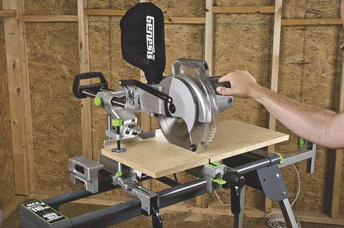 Miniatura 2 de Genesis GMSDR1015LC - Sierra ingleteadora deslizante compuesta de 15 amperios y 10 pulgadas con luz láser, freno eléctrico, bloqueo de husillo
