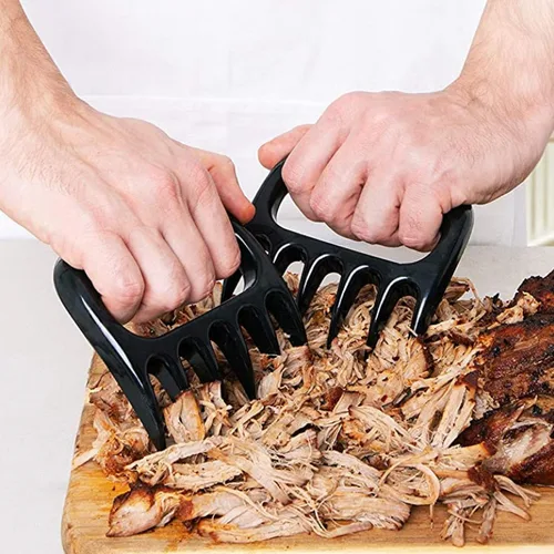 Miniatura 7 de Mountain Grillers Garras para carne - Herramientas de trituración de cerdo desmenuzado para barbacoa - Garras de oso para triturar carne en Negro