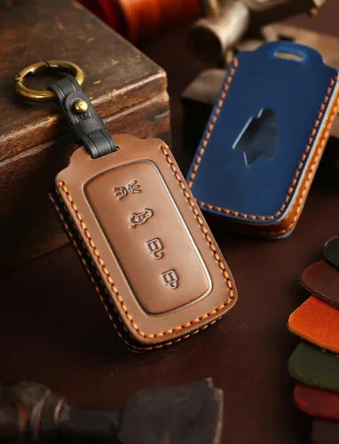 Miniatura 2 de ontto Funda de cuero genuino para llave Maserati Grecale 2023, soporte inteligente para llave de automóvil, resistente a los arañazos, color azul