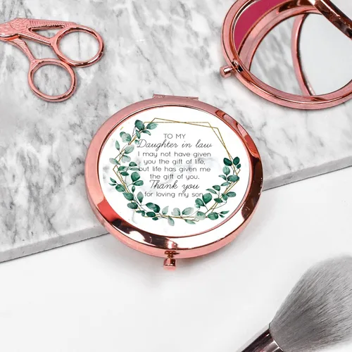 Miniatura 4 de Regalos para mi nuera, espejo compacto para cumpleaños, Navidad, día de boda, regalos para nuera de suegra para regalo de nueva hija