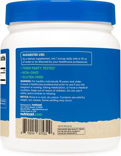 Miniatura 4 de Nutricost Polvo de Espirulina Orgánica 454 Gramos, 1 Libra - Espirulina Orgánica Certificada Pura