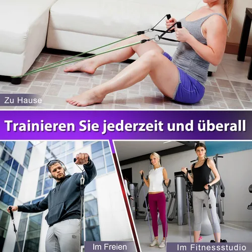 Miniatura 6 de WHATAFIT Bandas de resistencia, bandas de ejercicio, bandas de resistencia para entrenamiento, bandas de entrenamiento con asas para hombres