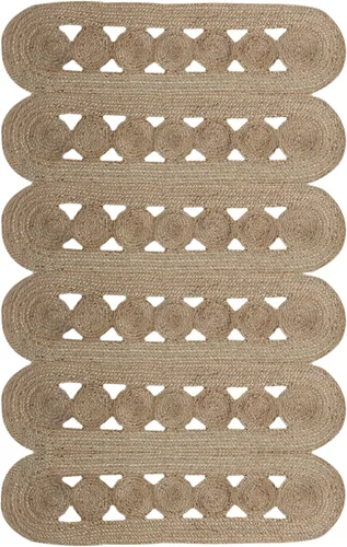 Alfombra de área kilim de 2 x 3 pies, alfombra trenzada de yute beige, alfombra geométrica kilim de 0.27 pulgadas, alfombra de tejido plano para