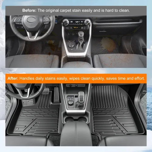 Miniatura 3 de powoq Alfombrilla de Piso Compatible con Toyota RAV4 2019 2020 2021 2022 2023 2024 2025 Alfombrilla de Maletero TPE Forro de Carga Reemplazo