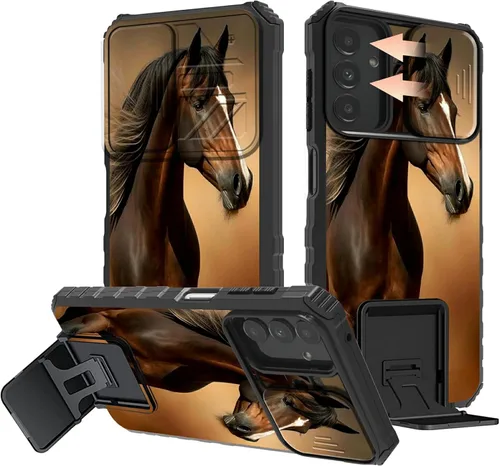 Miniatura 62 de Rossy Funda para Samsung Galaxy S22 Ultra para Samsung S22 Ultra con cubierta deslizante para cámara con función atril, funda híbrida de doble capa