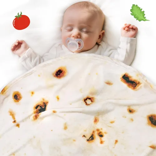 Miniatura 3 de Jorbest Manta envolvente de tortilla de burrito, regalos para bebé recién nacido, manta de bebé de tortilla, regalos divertidos para baby shower