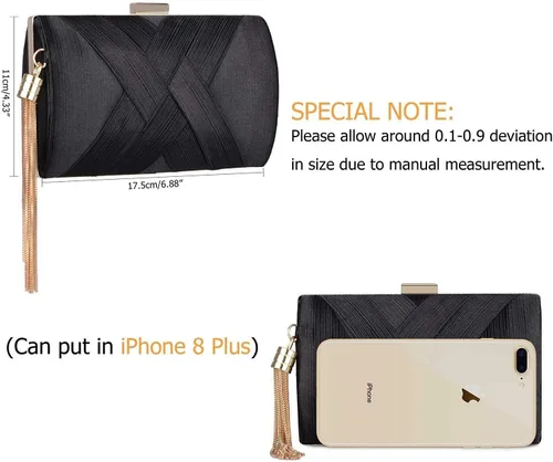 Miniatura 6 de Bolsos de noche con borlas para mujer, para bodas, bailes, salidas nocturnas, fiestas