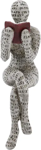 Miniatura 10 de Figura de mujer que lee, escultura pensadora, estatua de decoración abstracta, estantería, escultura de resina estética para sala de estar, oficina